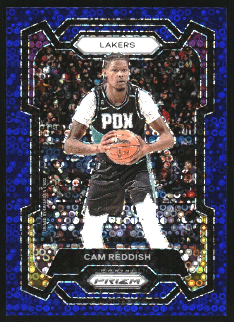 2023-24 Panini Prizm Prizms Fast Break Blue #230 Cam Reddish