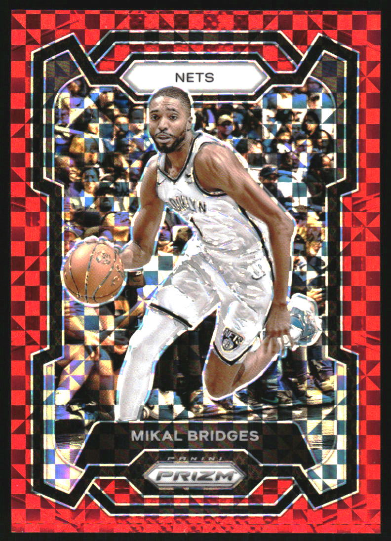 2023-24 Panini Prizm Prizms Red Power #46 Mikal Bridges /75