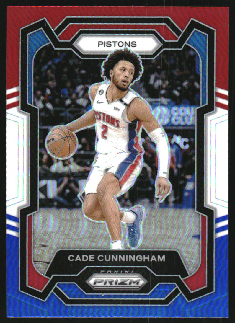 2023-24 Panini Prizm Prizms Red White and Blue #11 Cade Cunningham