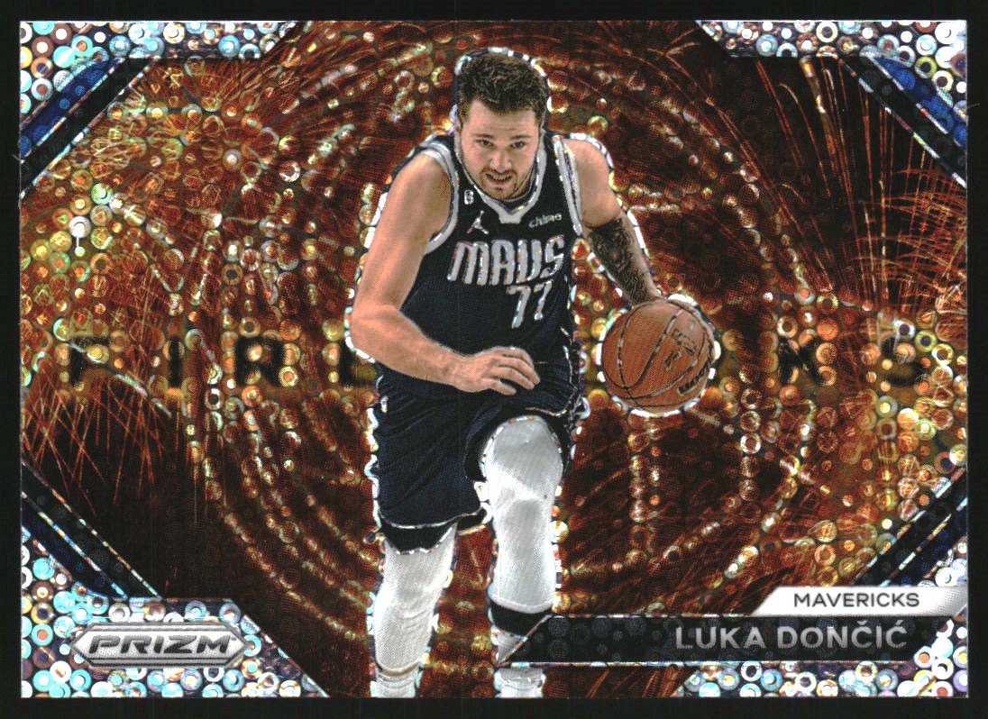 2023-24 Panini Prizm Fireworks Prizms Fast Break #7 Luka Doncic