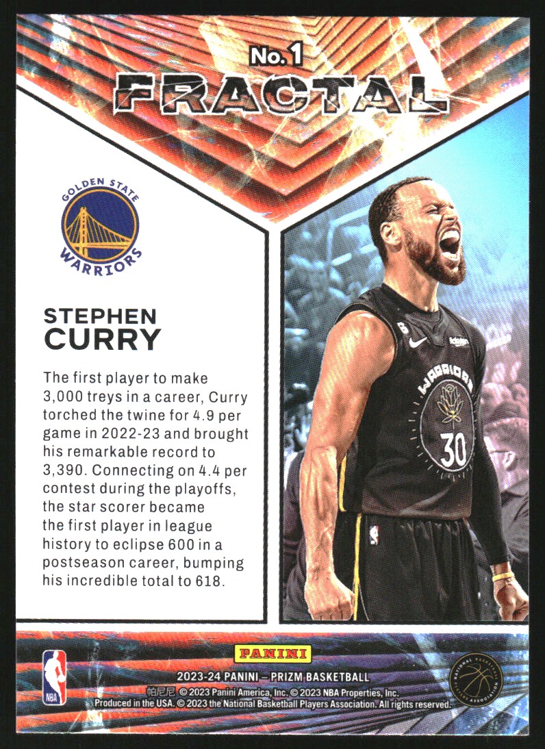 2023-24 Panini Prizm Fractal #1 Stephen Curry