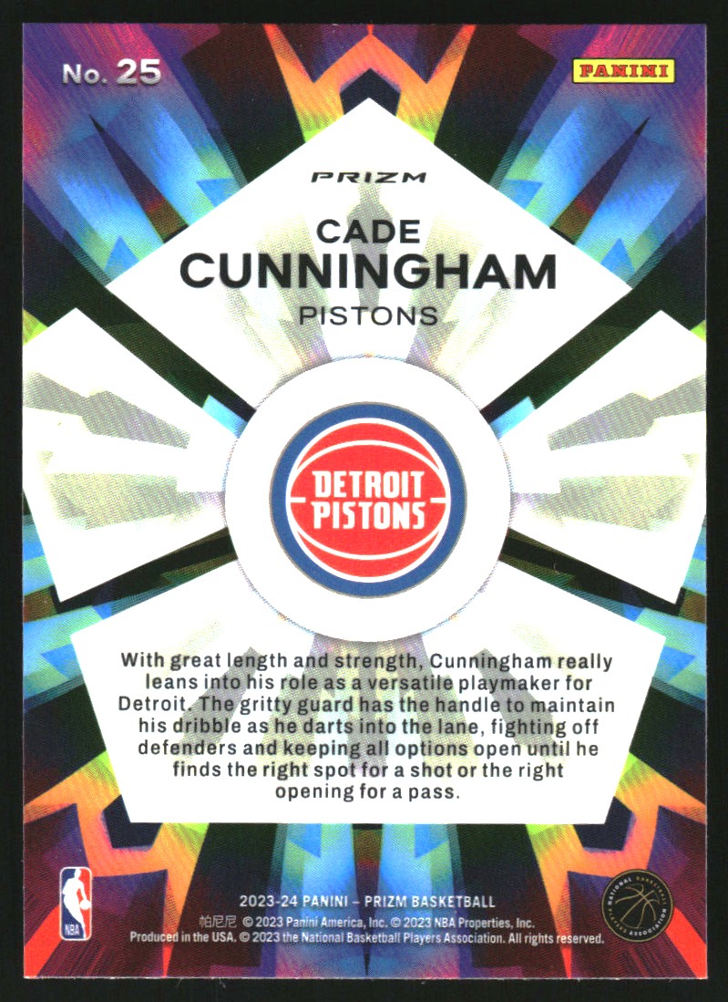 2023-24 Panini Prizm Kaleidoscopic Prizms Fast Break #25 Cade Cunningham