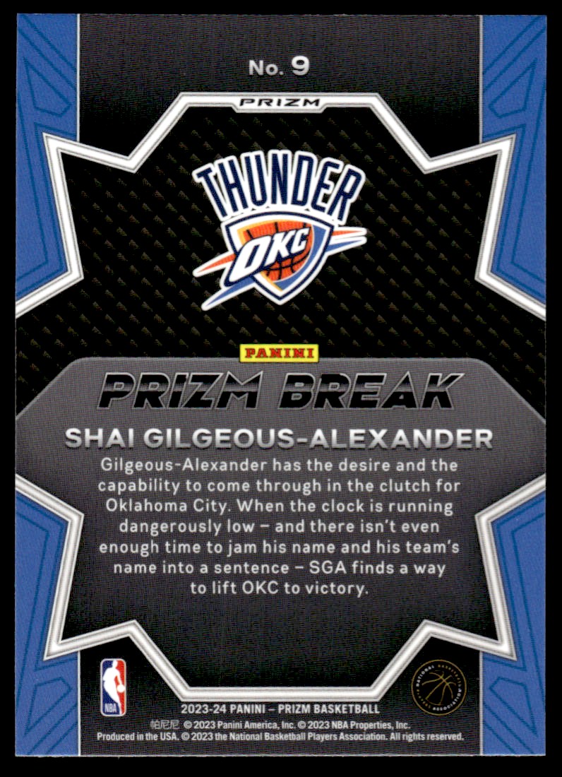 2023-24 Panini Prizm Prizm Break Prizms Silver #9 Shai Gilgeous-Alexander