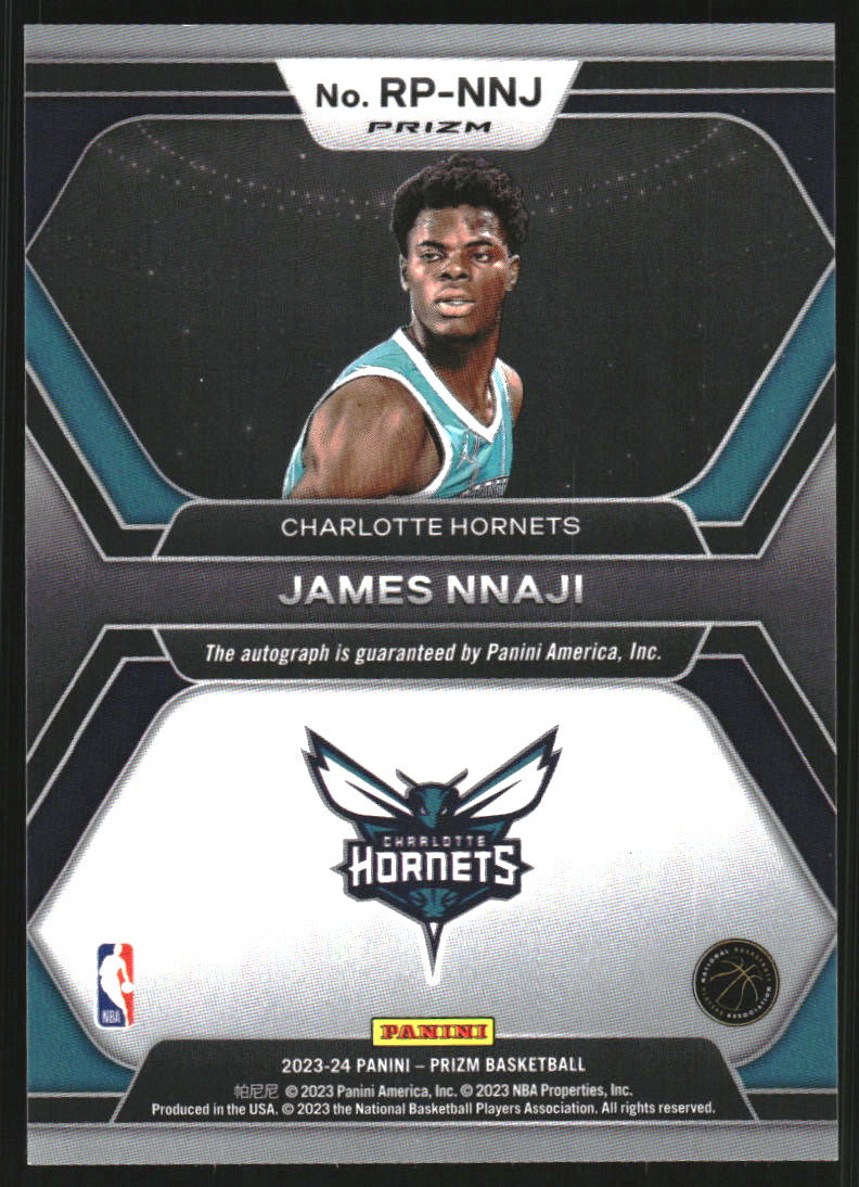 2023-24 Panini Prizm Rookie Penmanship Prizms Silver #39 James Nnaji Auto