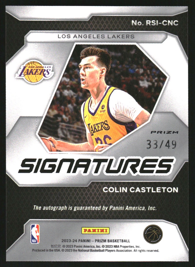 2023-24 Panini Prizm Rookie Signatures Prizms Blue #41 Colin Castleton