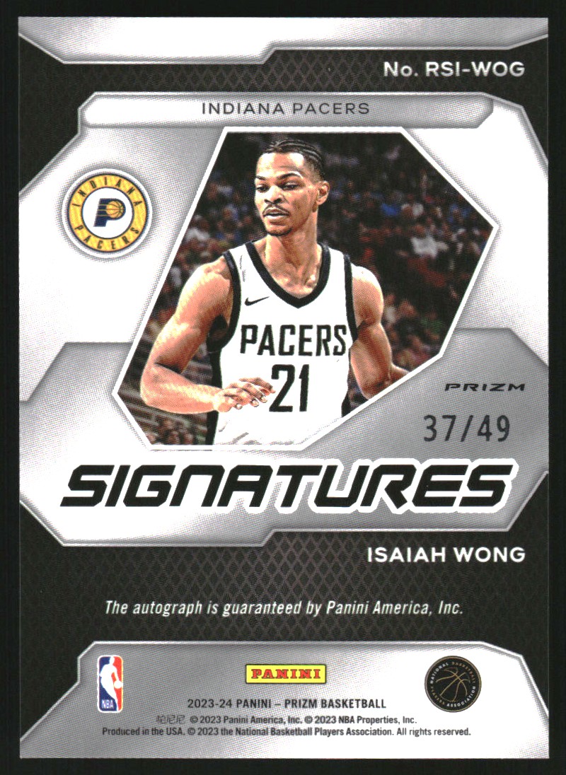 2023-24 Panini Prizm Rookie Signatures Prizms Choice Blue #10 Isaiah Wong