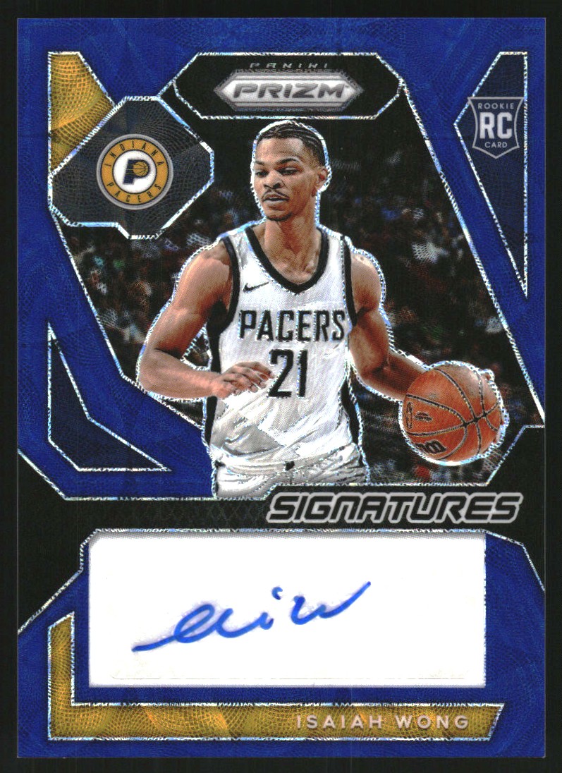 2023-24 Panini Prizm Rookie Signatures Prizms Choice Blue #10 Isaiah Wong