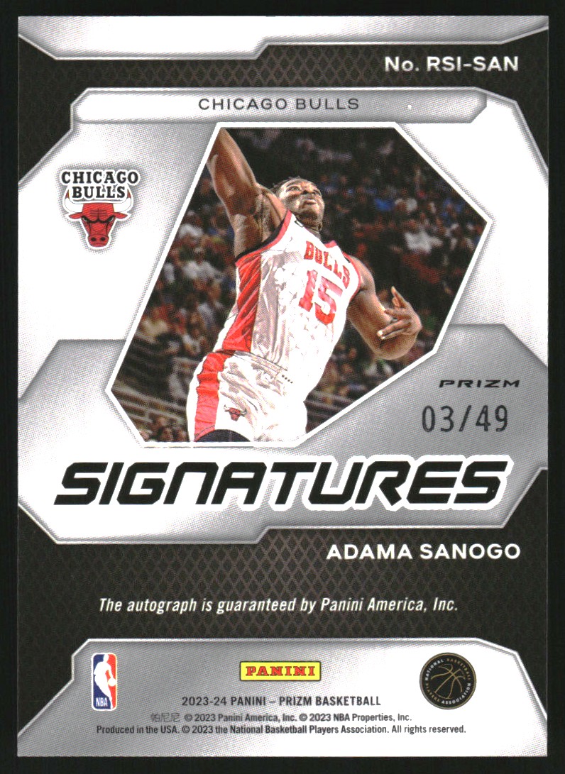2023-24 Panini Prizm Rookie Signatures Prizms Choice Blue #25 Adama Sanogo