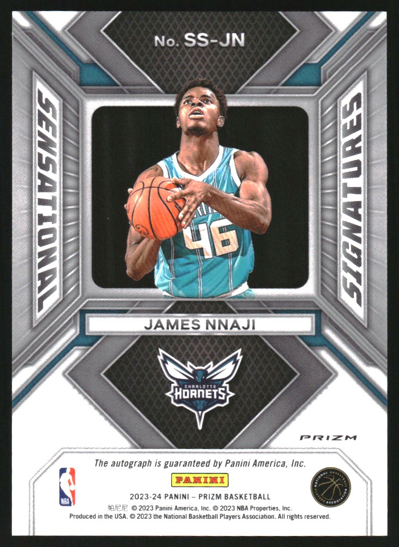 2023-24 Panini Prizm Sensational Signatures Prizms Silver #47 James Nnaji
