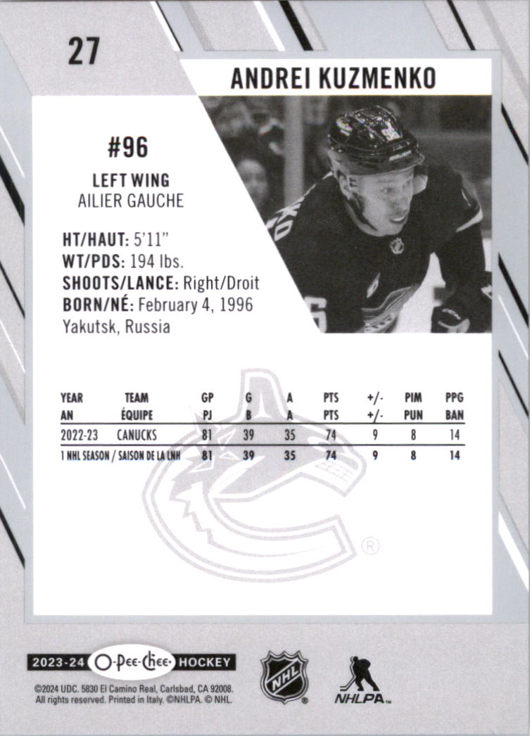 2023-24 O-Pee-Chee Hockey Card Pick (Base) 1-101