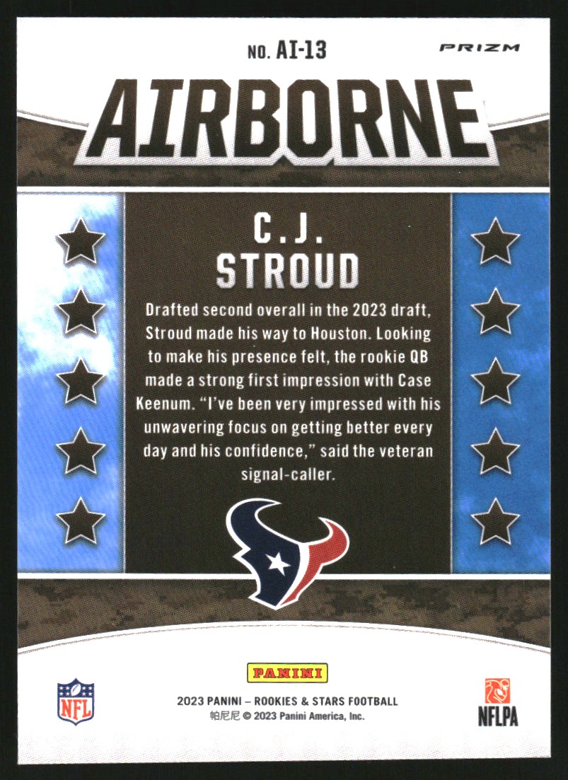 2023 Rookies and Stars Airborne Red Plaid #13 CJ Stroud