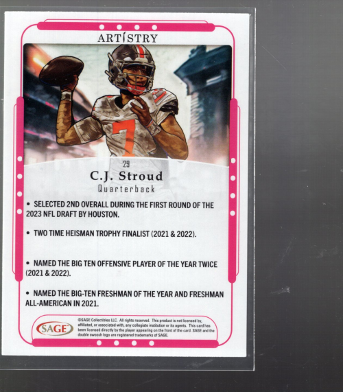 B6752- 2023 SAGE Artistry Football Assorted Cards -You Pick- 15+ FREE US SHIP - Picture 31 of 65