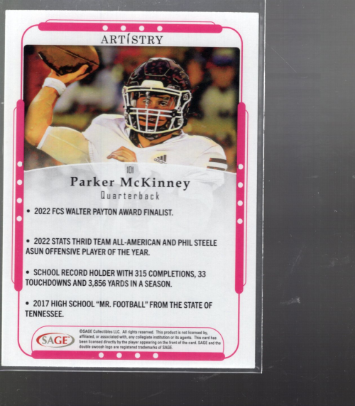 B6752- 2023 SAGE Artistry Football Assorted Cards -You Pick- 15+ FREE US SHIP - Picture 35 of 65