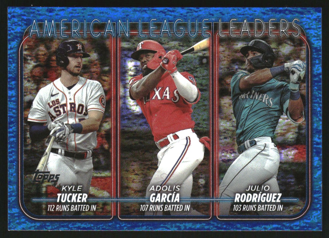 2024 Topps Blue Foil #106 Adolis Garcia/Kyle Tucker/Julio Rodriguez LL