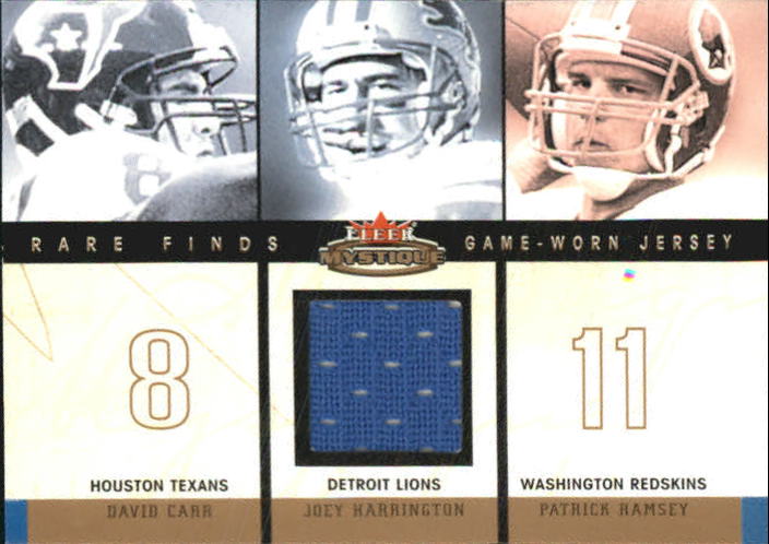 2003 Fleer Mystique Rare Finds Jersey Singles #JH Harrington JSY/Carr/Ramsey