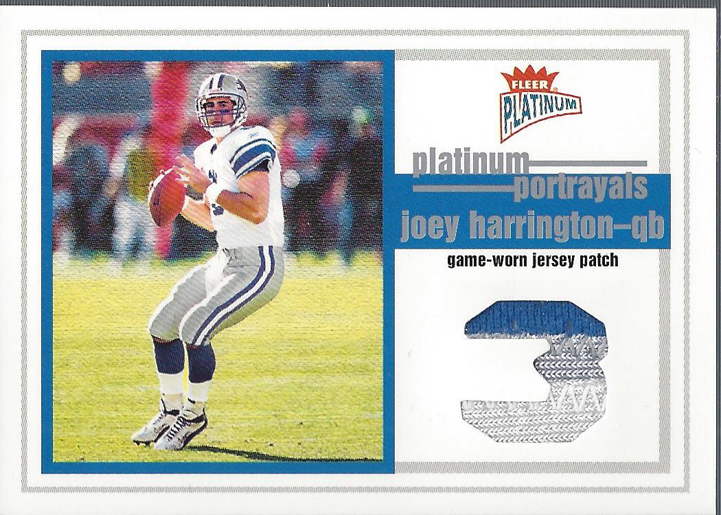 2003 Fleer Platinum Portrayals Jersey Patches #PPPJH Joey Harrington