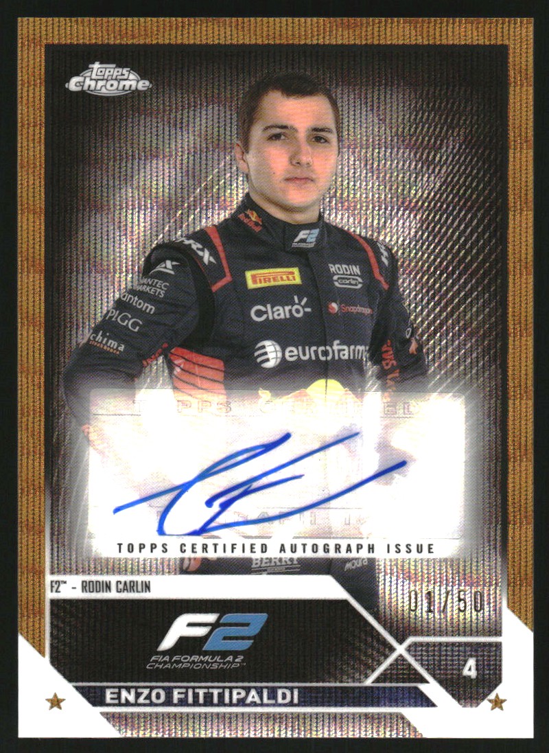 2023 Topps Chrome Formula 1 Autographs Gold Wave Refractors #CACEF