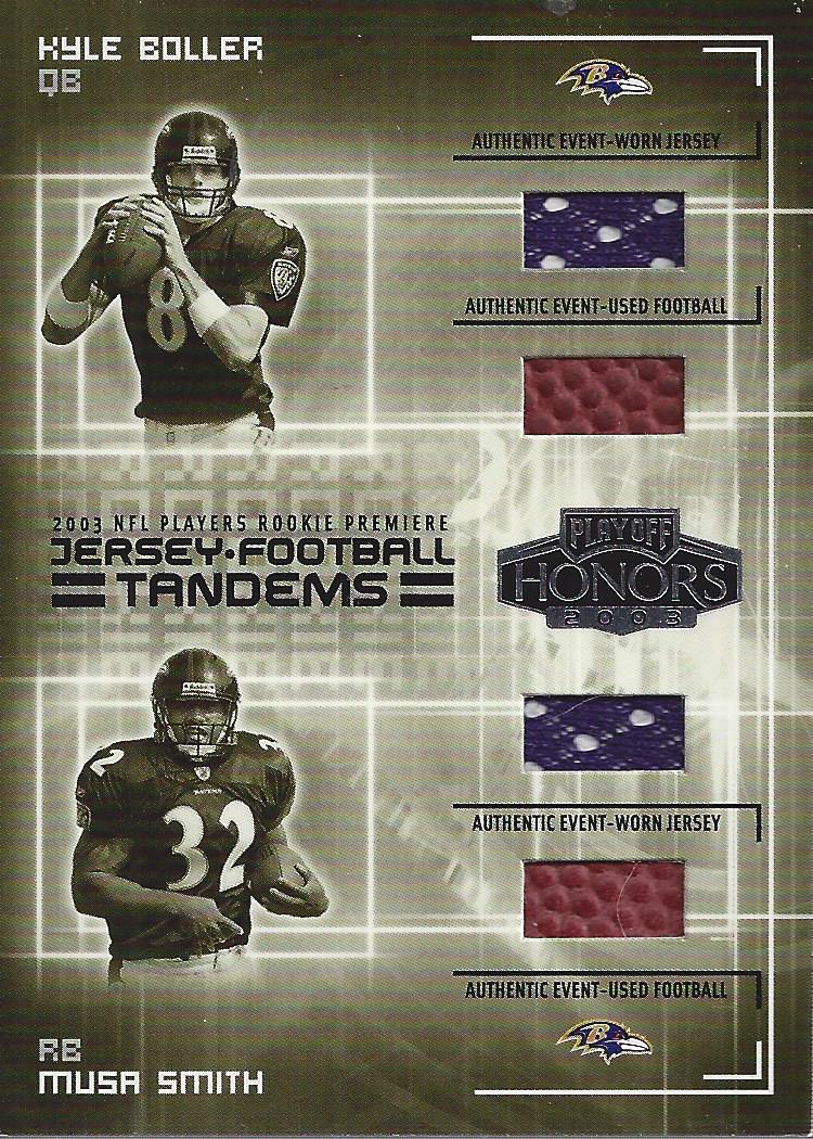 2003 Playoff Honors Jersey and Football Tandems #JFT12 Kyle Boller/Musa Smith