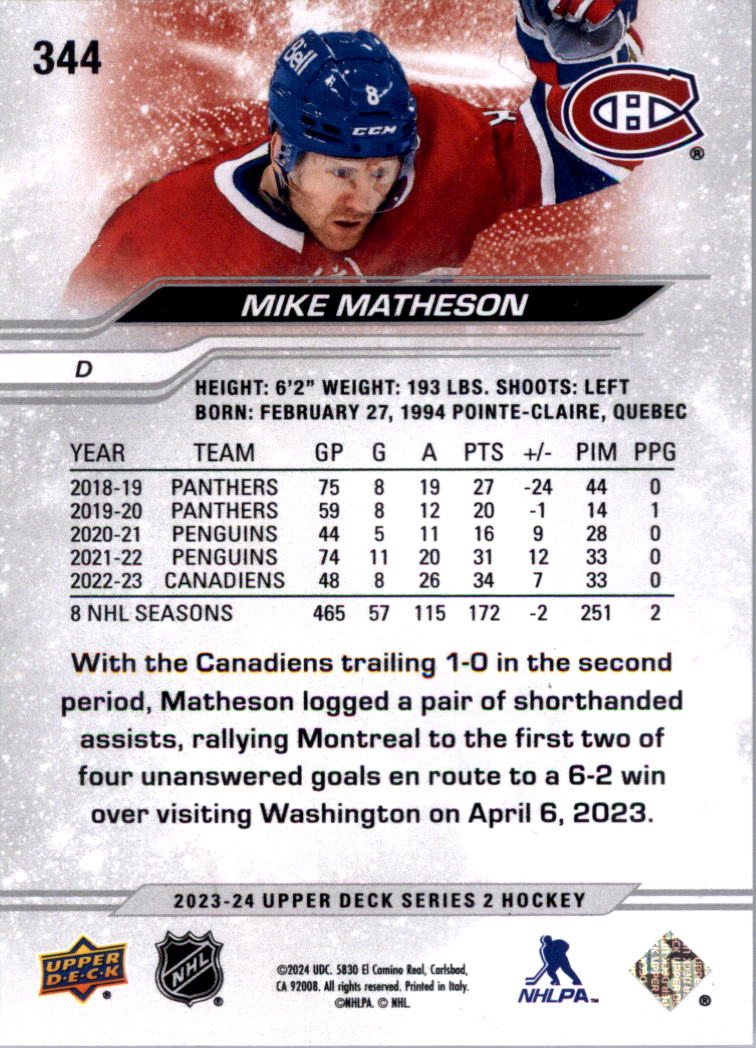 2023-24 Upper Deck Hockey Card Pick (Base) 336-593