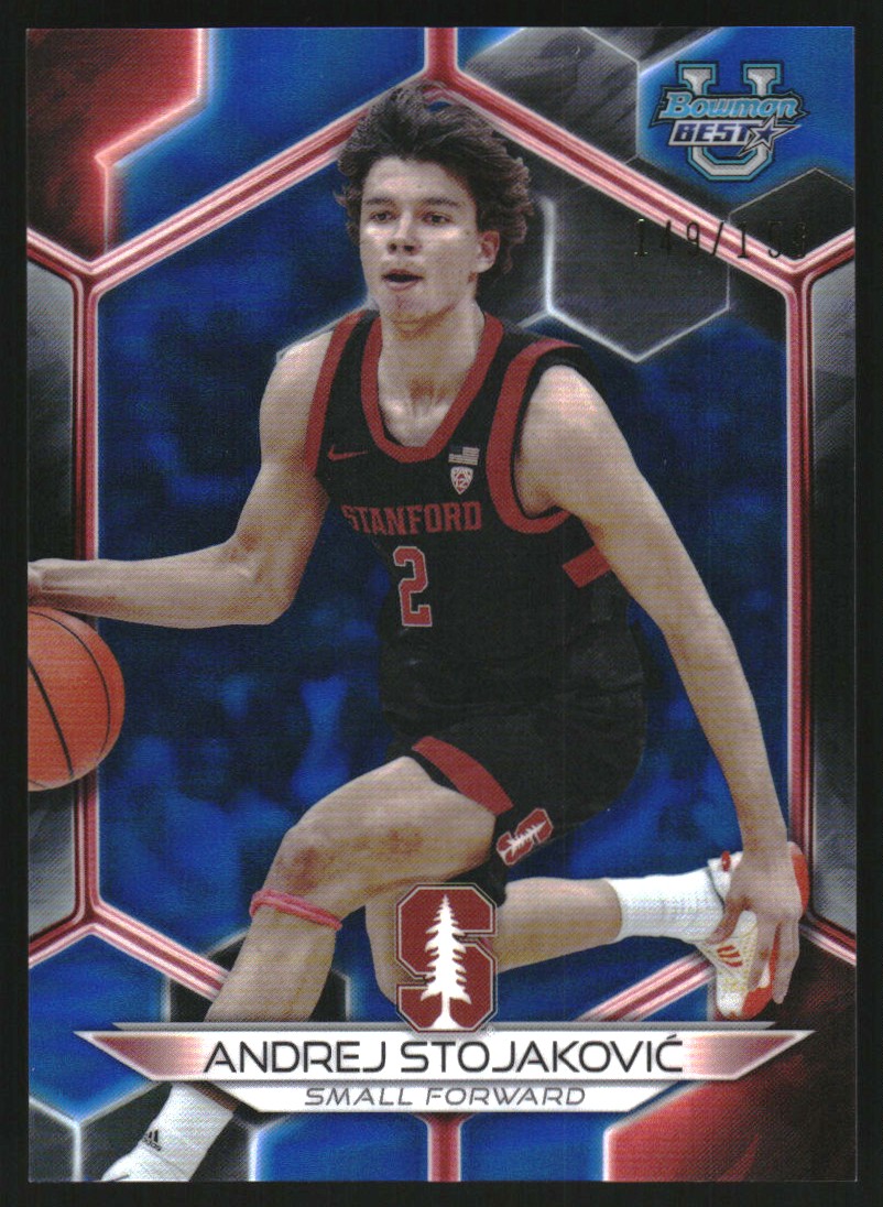 2023-24 Bowman's Best University Blue Refractors #79 Andrej Stojakovic