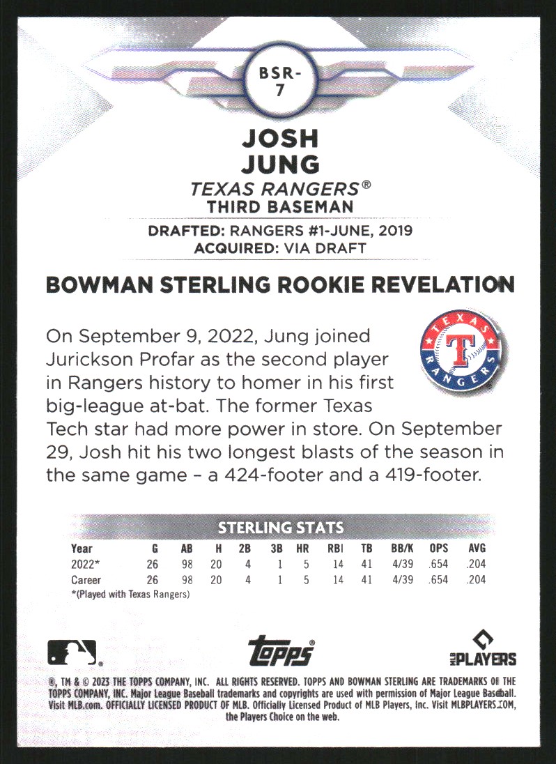 2023 Bowman Sterling Rookies #BSR7 Josh Jung