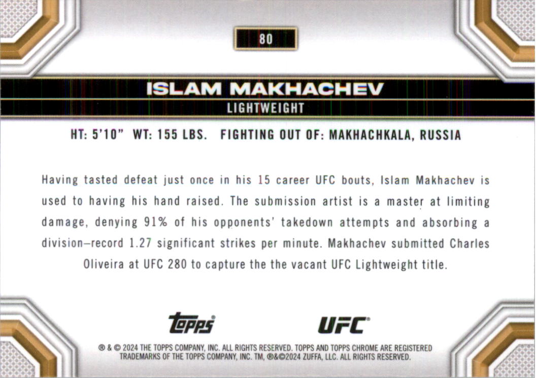 2024 Topps Chrome UFC Magenta Refractors MMA Card Pick (Inserts) - Picture 55 of 126