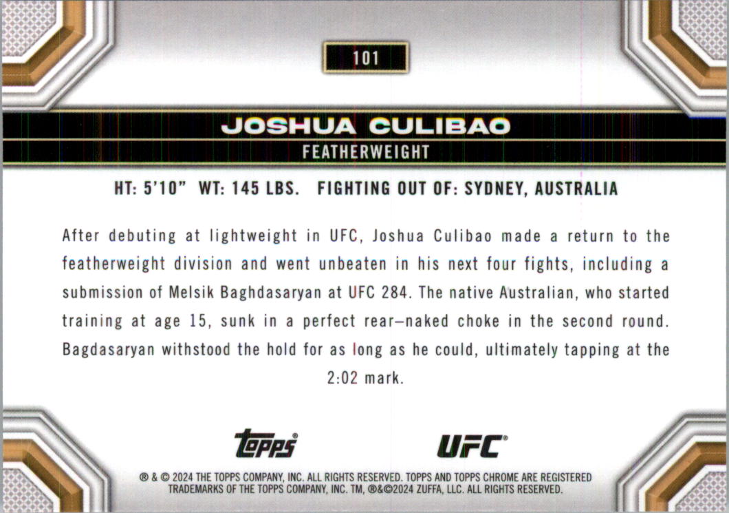 2024 Topps Chrome UFC Magenta Refractors MMA Card Pick (Inserts) - Picture 75 of 126