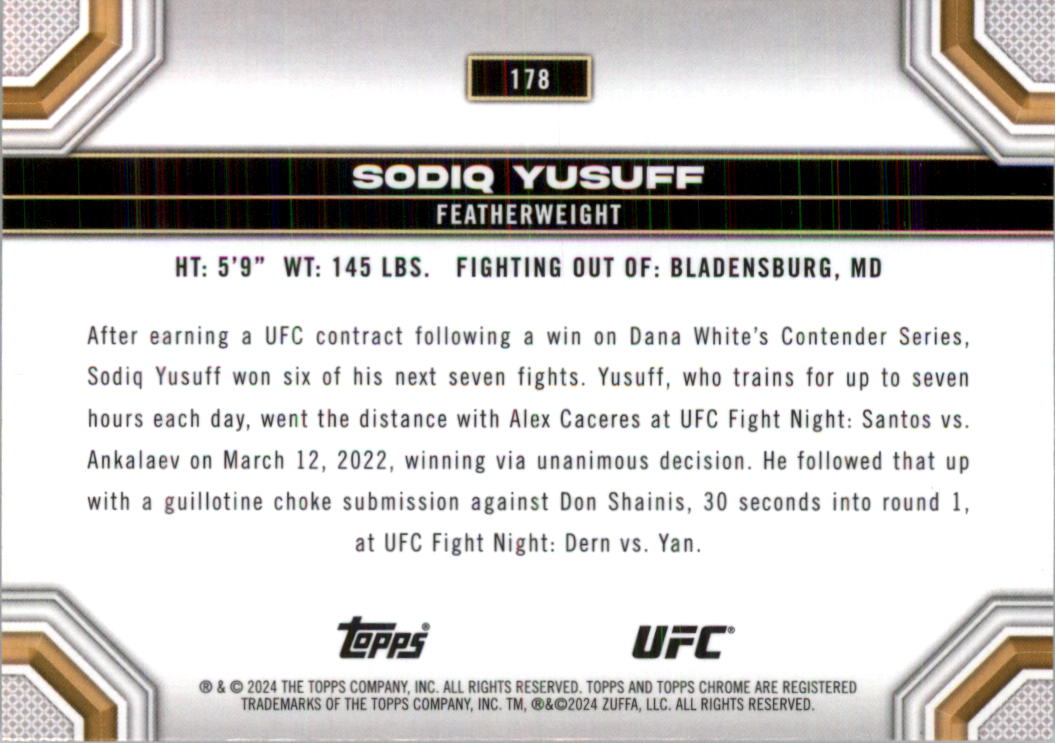 2024 Topps Chrome UFC Magenta Refractors MMA Card Pick (Inserts) - Picture 111 of 126