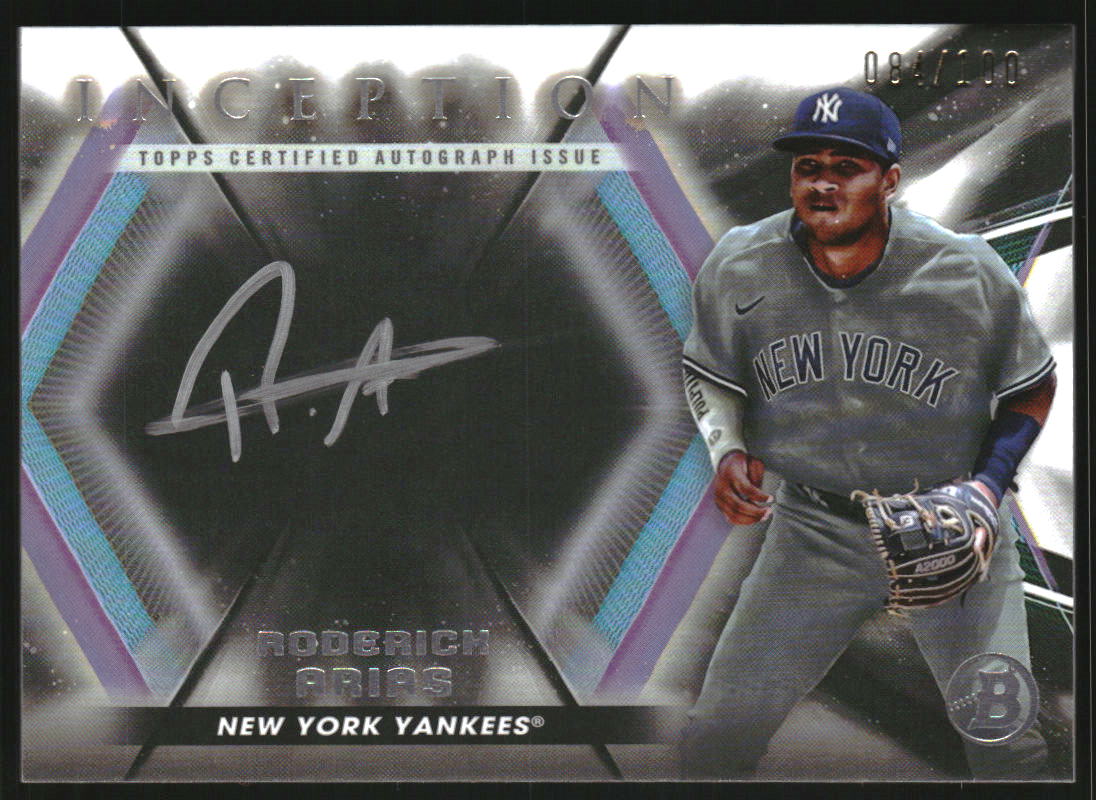 2023 Bowman Inception Silver Signings #ISSRA Roderick Arias Auto /100