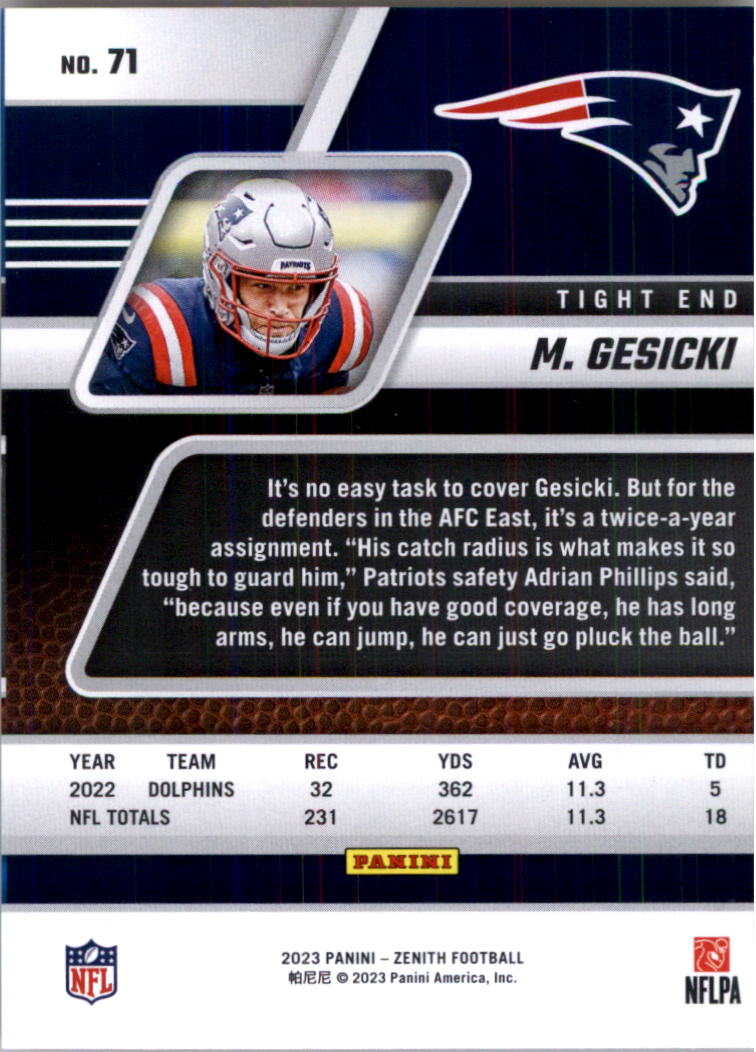 2023 Zenith Football Card Pick (Base)