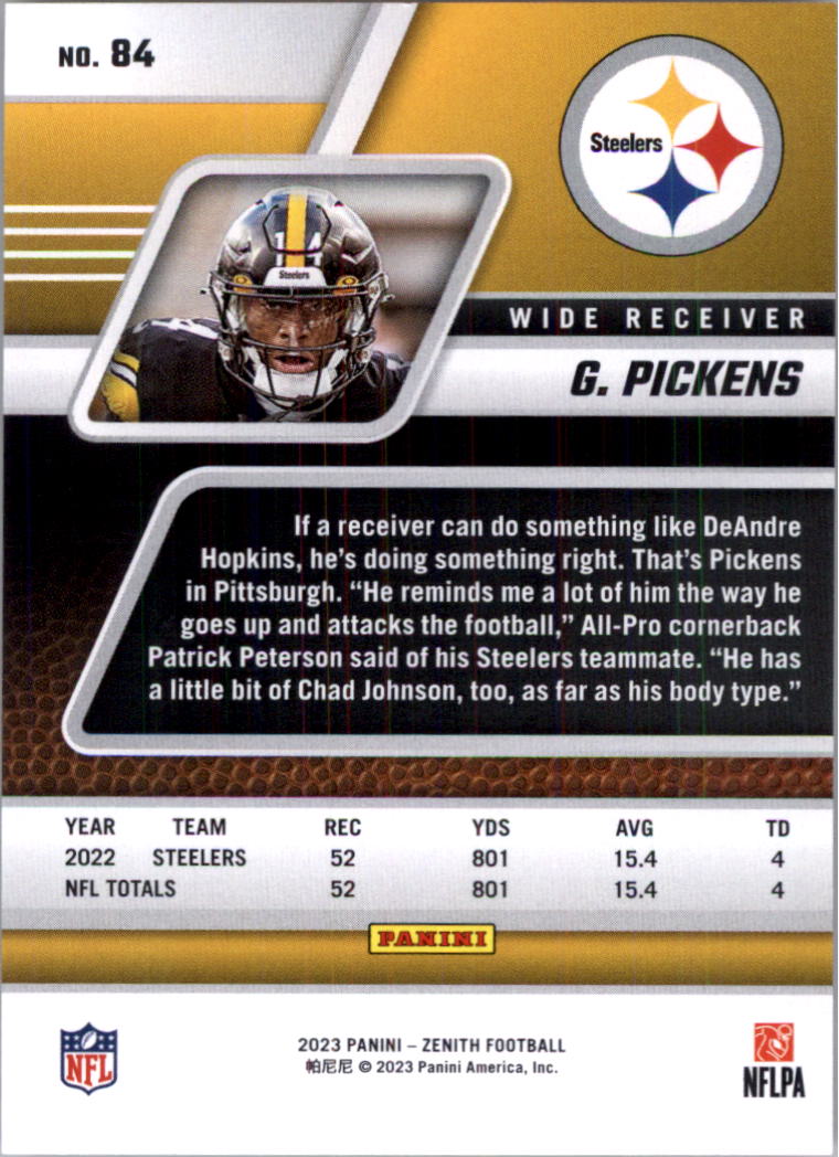 2023 Zenith Football Card Pick (Base)