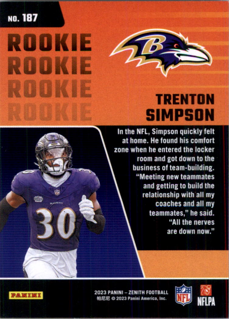 2023 Zenith Football Card Pick (Base)