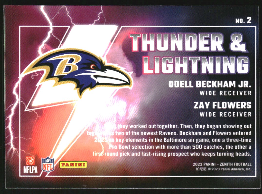 2023 Zenith Thunder and Lightning Blue #2 Odell Beckham Jr./Zay Flowers