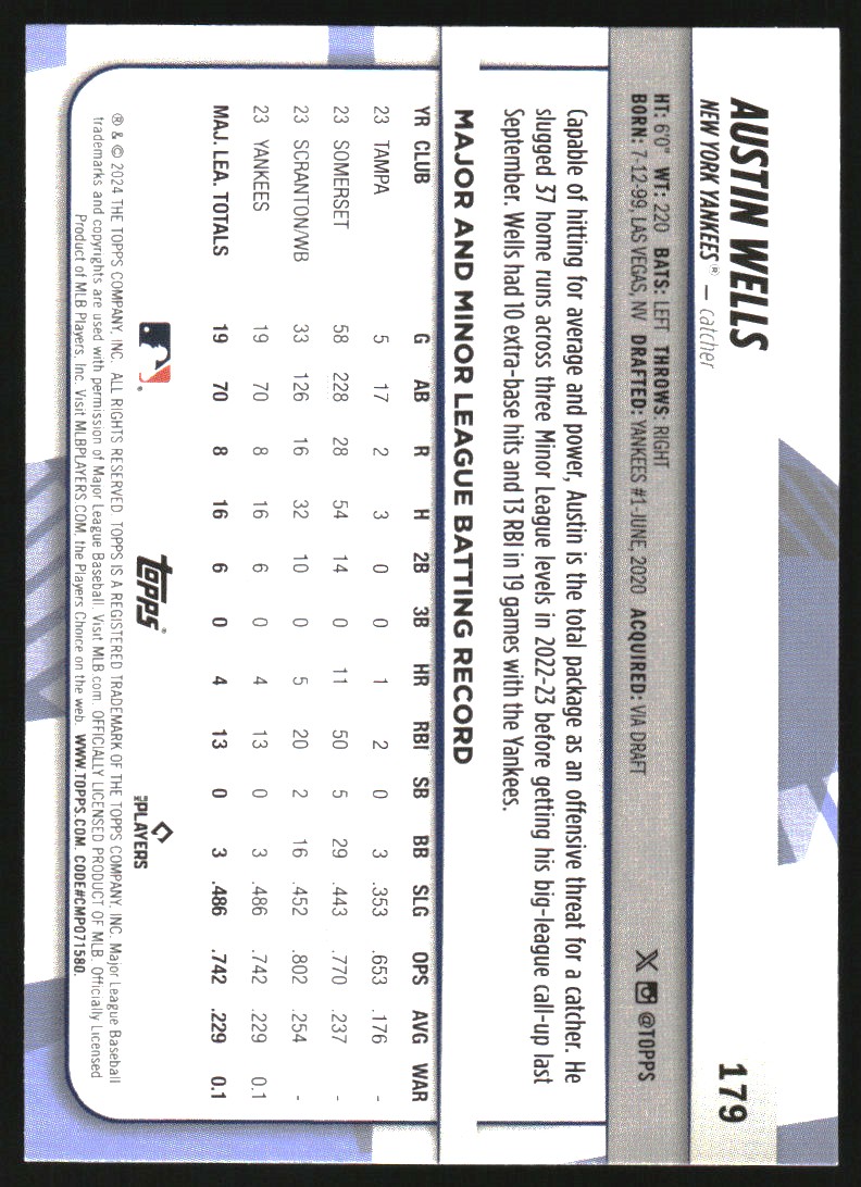 2024 Topps Big League #179 Austin Wells