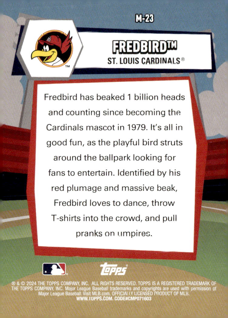 2024 Topps Big League Mascots #M23 Fredbird back image