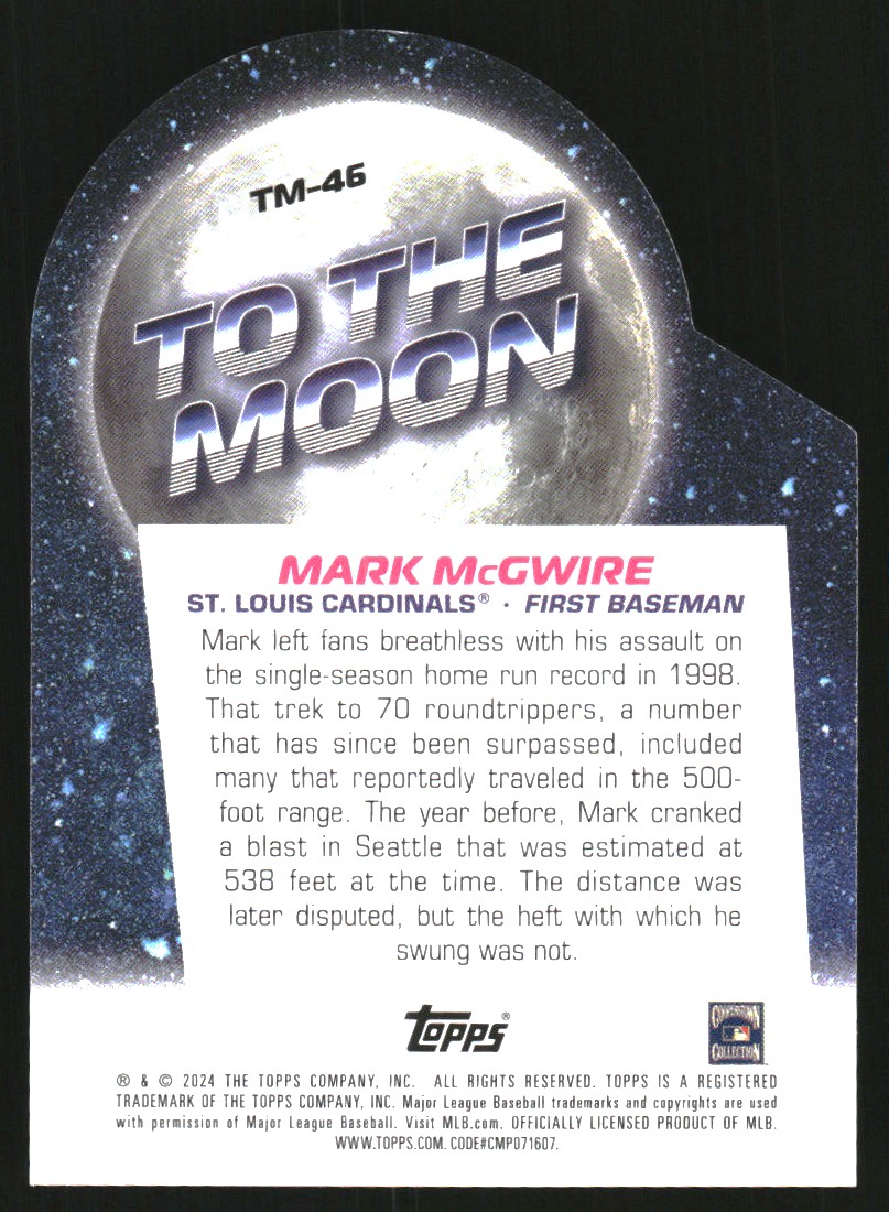 2024 Topps Big League To the Moon TM46 Mark McGwire NMMT