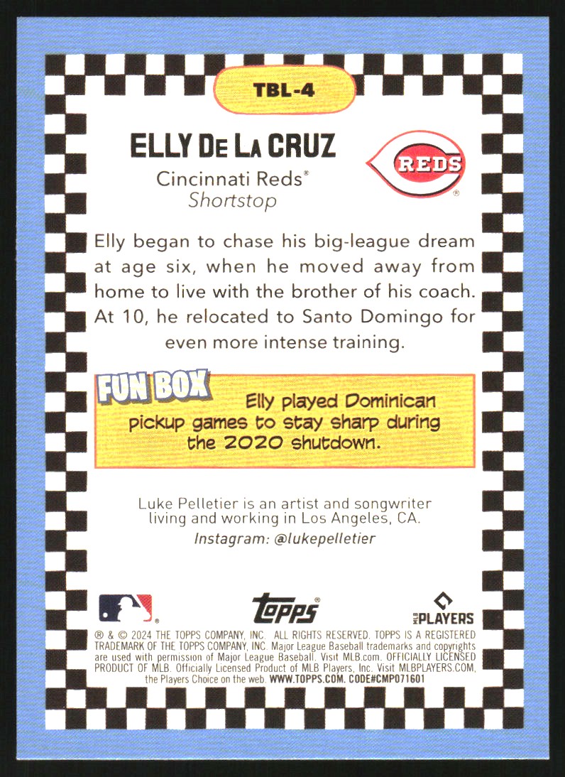 2024 Topps Big League Big Leaguer TBL4 Elly De La Cruz NMMT