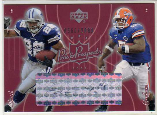 2003 Upper Deck Pros and Prospects #142 Earnest Graham AU RC/Emmitt Smith/2000