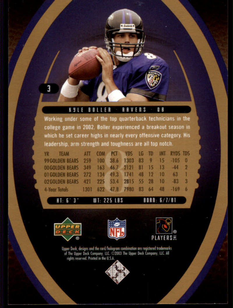 2003 Standing O (Upper Deck) Football "Rookies" Insert Cards - Picture 5 of 27