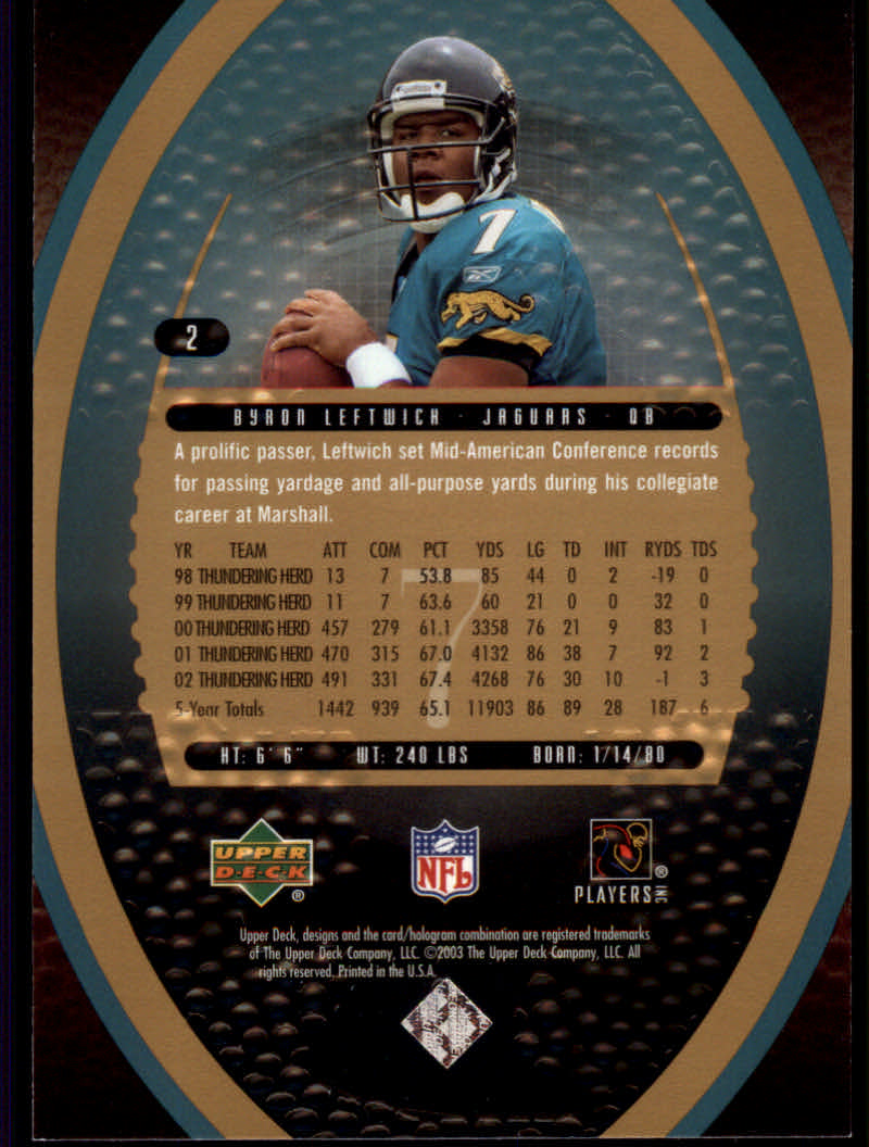 2003 Standing O (Upper Deck) Football "Rookies" Insert Cards - Picture 27 of 27