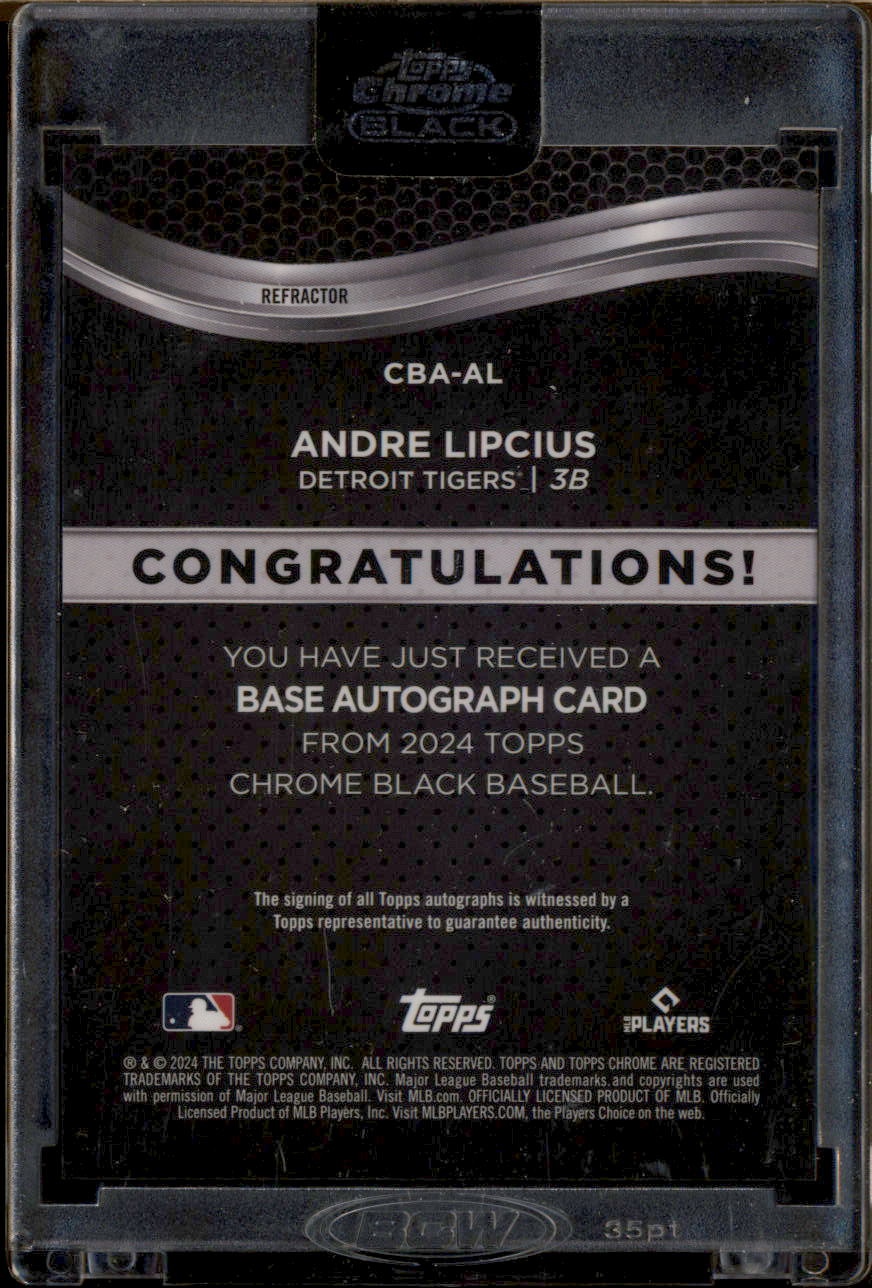 2024 Topps Chrome Black Autographs Refractors #CBAAL Andre Lipcius Auto /150