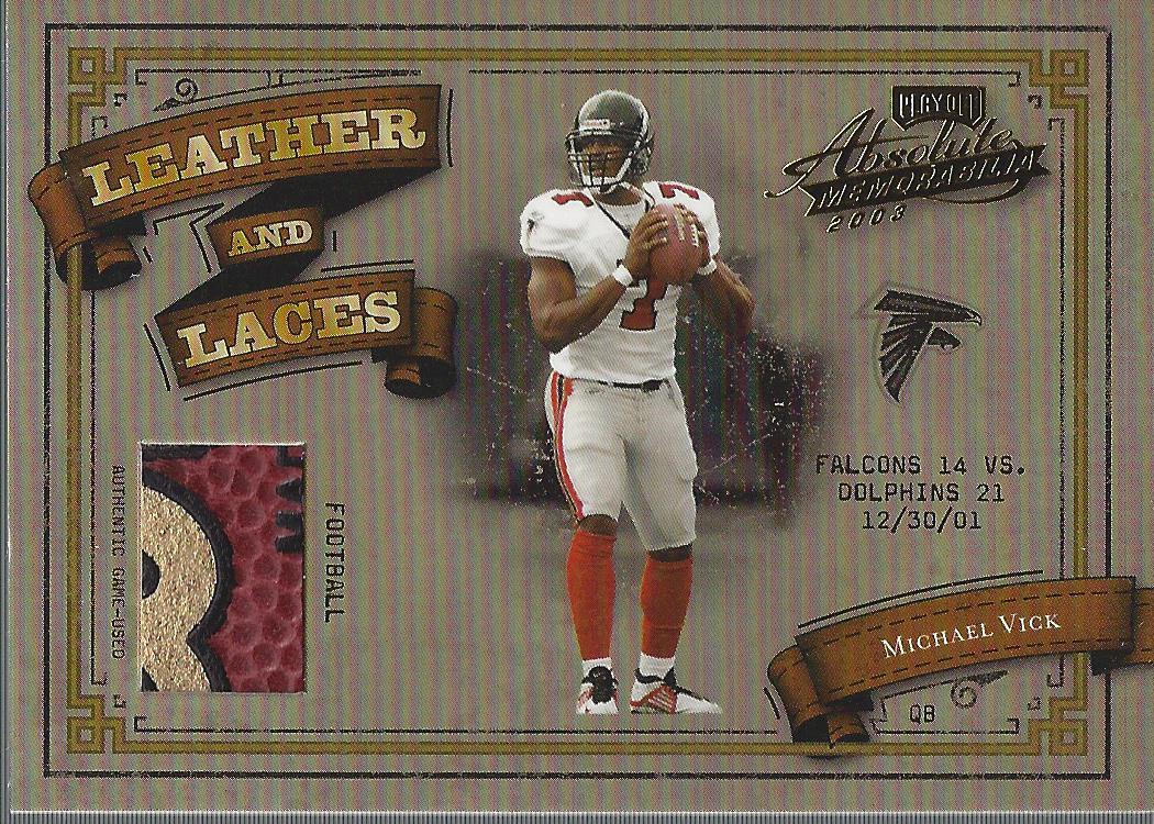 2003 Absolute Memorabilia Leather and Laces #LL29 Michael Vick