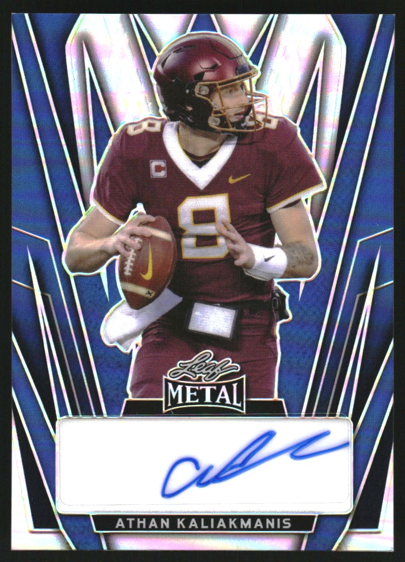 2024 Leaf Metal Autographs Prismatic Blue #BAAK1 Athan Kaliakmanis