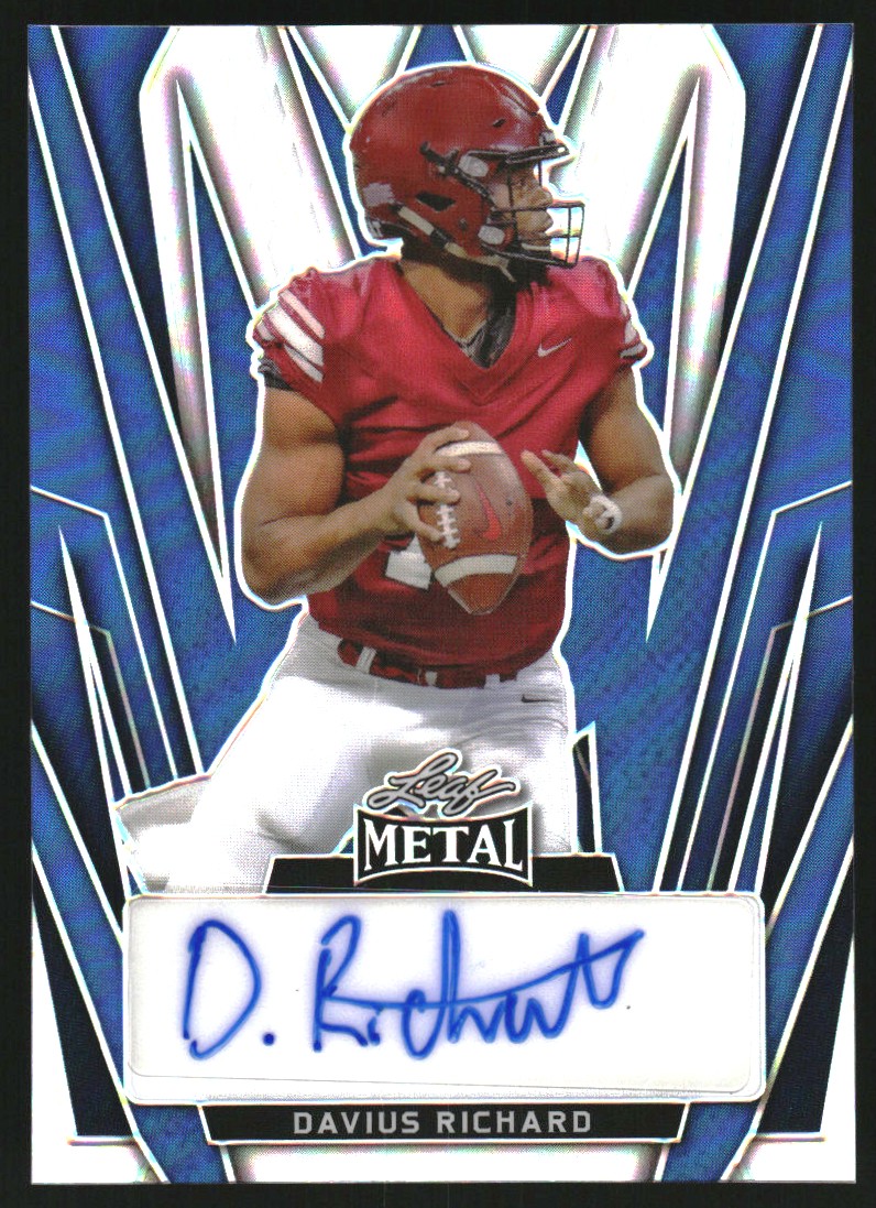 2024 Leaf Metal Autographs Prismatic Blue #BADR1 Davius Richard