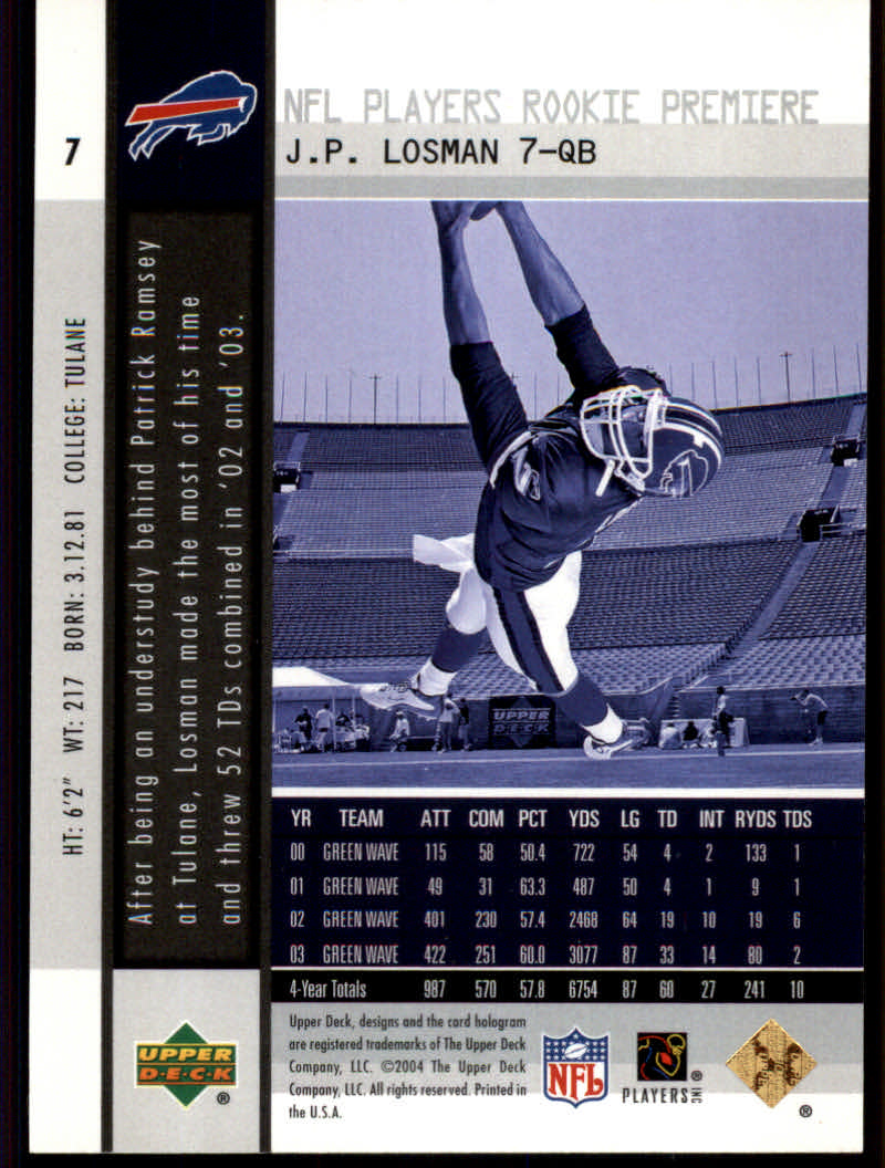 2004 Upper Deck Rookie Premiere Football "Gold" Parallel Cards - Picture 5 of 11