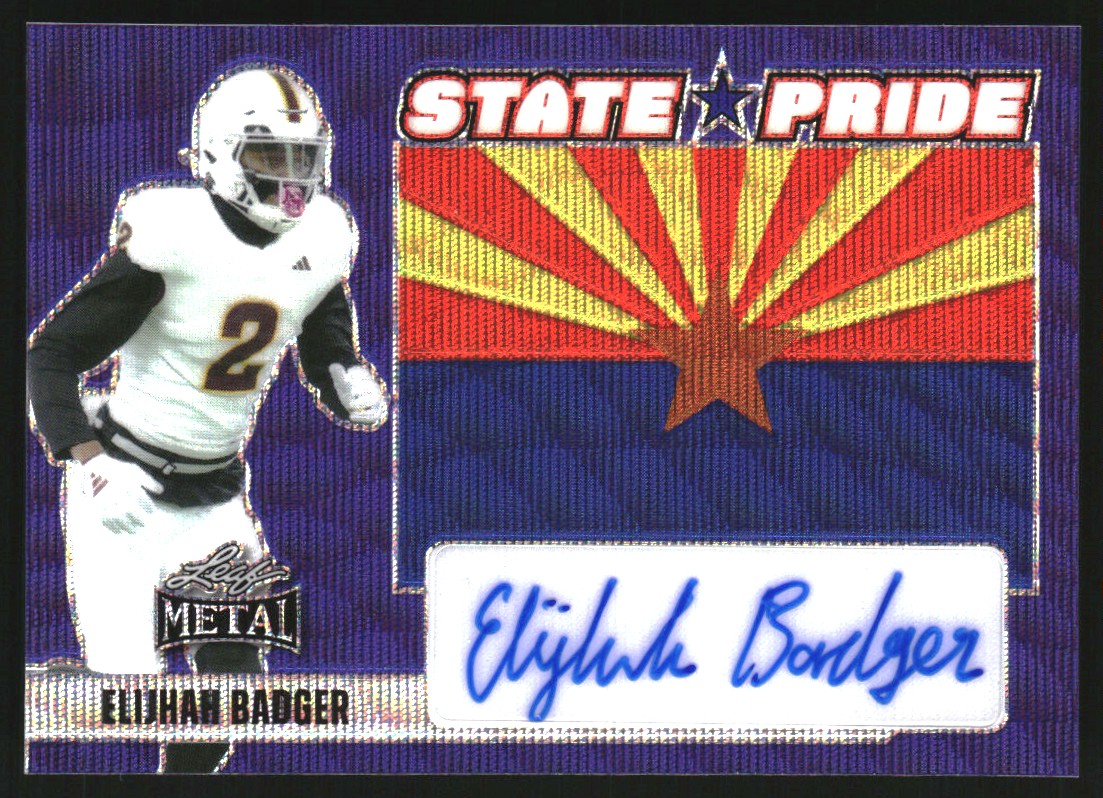 2024 Leaf Metal State Pride Autographs Wave Purple #SPEB1 Elijhah Badger