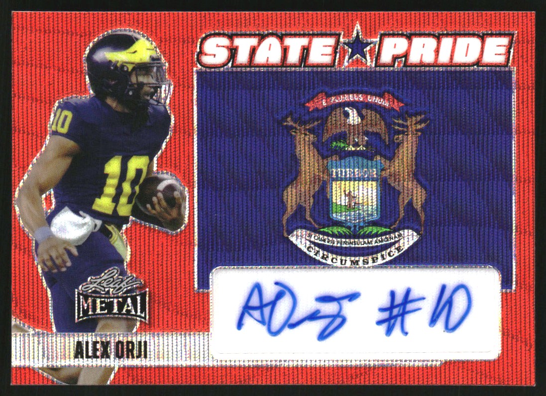 2024 Leaf Metal State Pride Autographs Wave Red #SPAO1 Alex Orji