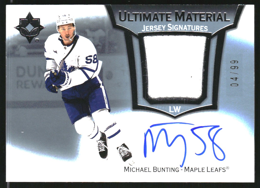 2022-23 Ultimate Collection Ultimate Material Signatures #UMSMB Michael Bunting/99