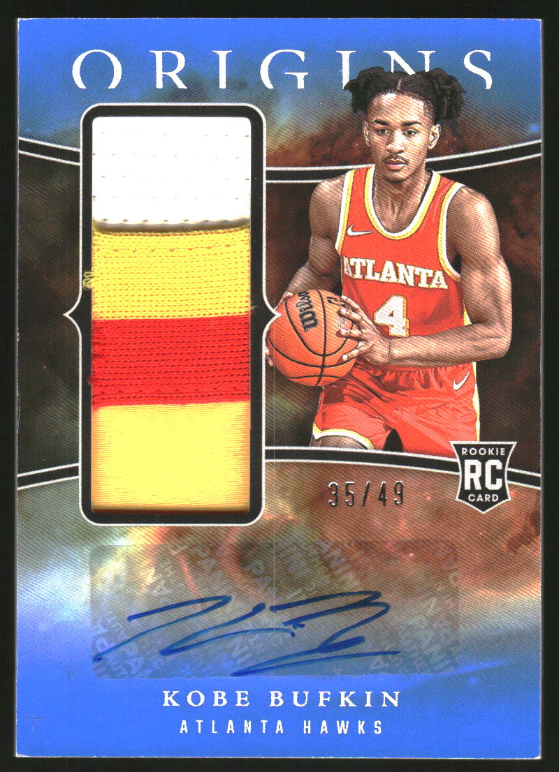 2023-24 Panini Origins Rookie Jersey Autographs Blue #7 Kobe Bufkin Auto Jersey /49