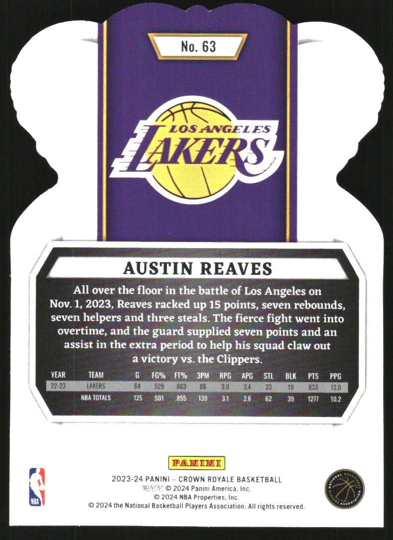 2023-24 Crown Royale Crystal #63 Austin Reaves